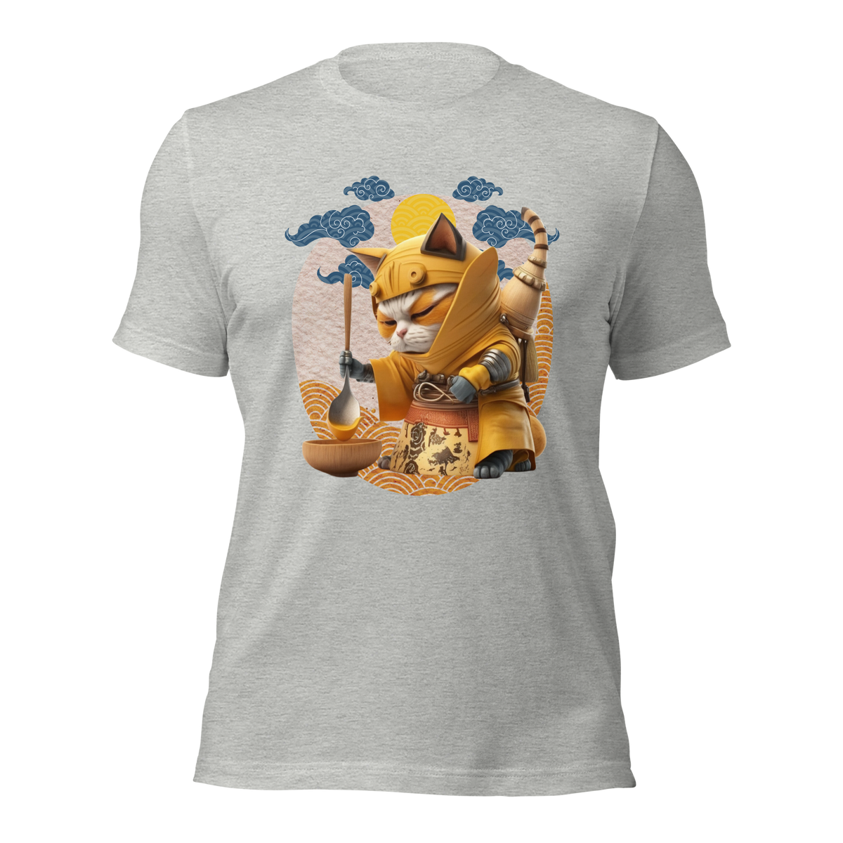 Athletic Heather- Tokyo Japan  Streetwear  Samurai Sword  Samurai Cat Tattoo Style Shirt  Ninja Samurai Kitten  kawaii tee  Japanese Shirt  Japanese Kawaii Ninja Cat T-Shirt  Japanese Graphic Tee  Japanese apparel  Gift for him  Gift for dad  Cat Lover T-Shirt