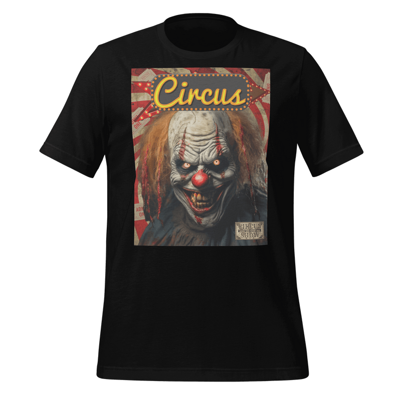 Circus Show, Creepy Clown, Spectacle Style, Carnival Chic, Eerie Ensemble, Unconventional Fashion, Circus Magic, Show stopper Wear, Mysterious Threads, Come One Come All, Quirky Apparel, Dark Circus, Enigmatic Fashion, Haunting Style, Eccentric Clothing, Strange Spectacle, Mystical Wardrobe, Carnival Vibes, Whimsical Wear, Circus Couture