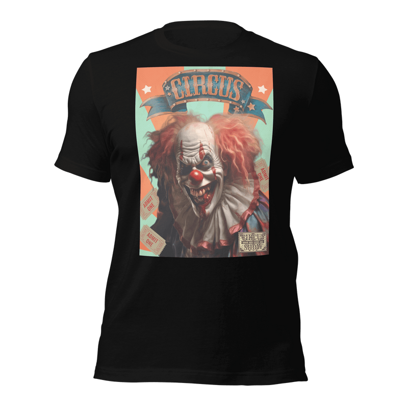 Circus Show, Creepy Clown, Spectacle Style, Carnival Chic, Eerie Ensemble, Unconventional Fashion, Circus Magic, Show stopper Wear, Mysterious Threads, Come One Come All, Quirky Apparel, Dark Circus, Enigmatic Fashion, Haunting Style, Eccentric Clothing, Strange Spectacle, Mystical Wardrobe, Carnival Vibes, Whimsical Wear, Circus Couture